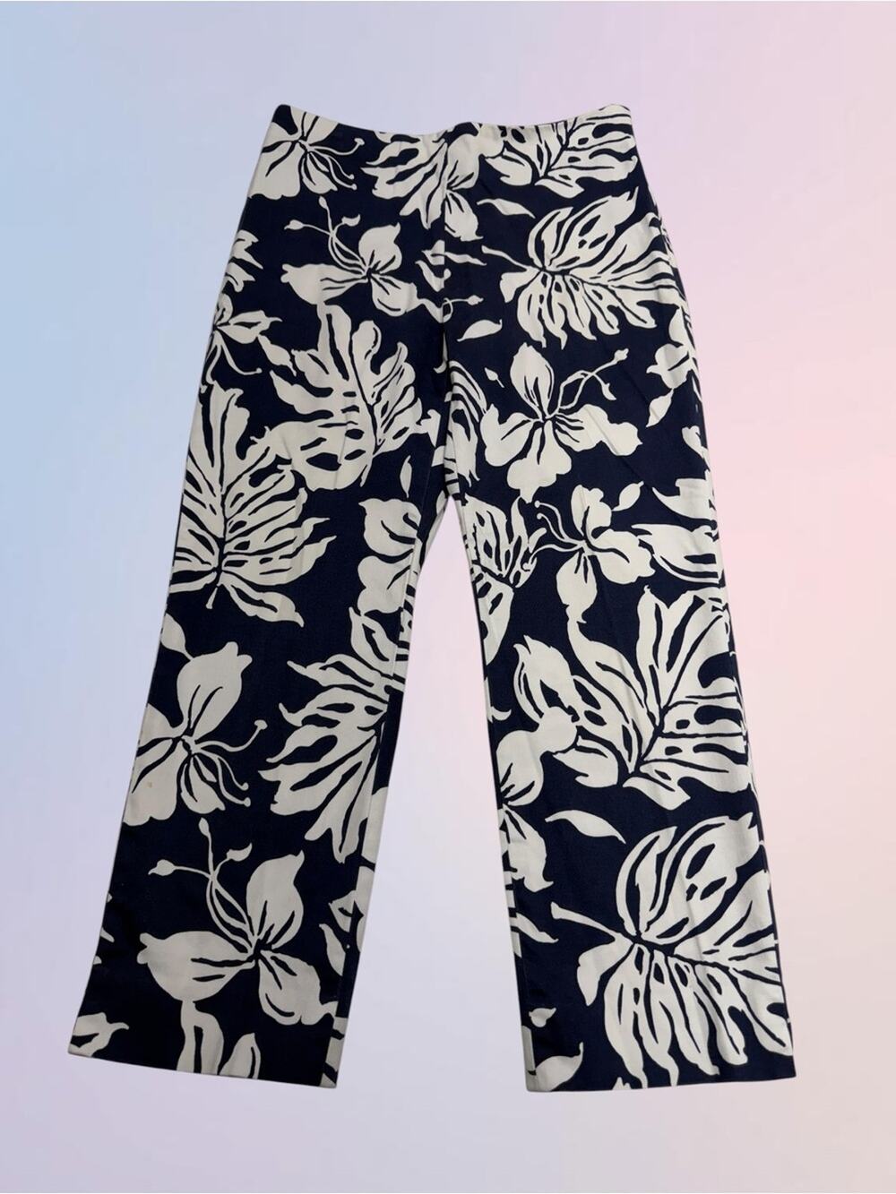 LAUREN RALPH LAUREN Women’s 6P Blue White Floral Capri Pant